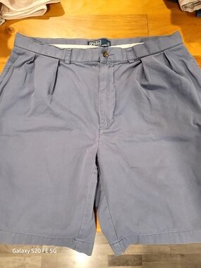 Polo by Ralph Lauren Men's Blue Pleated Cotton Shorts